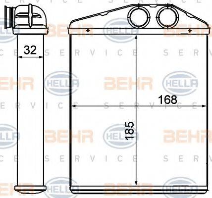 Теплообмінник, опалення салону BEHR HELLA SERVICE 8FH 351 000-611