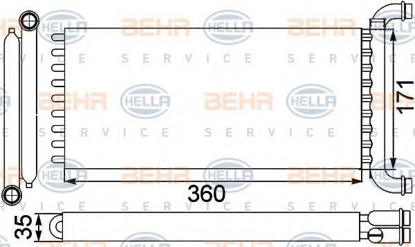 BEHR HELLA SERVICE 8FH351313571 Теплообмінник, опалення салону