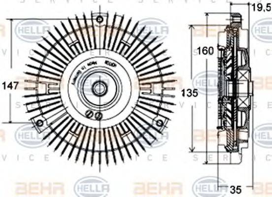 BEHR HELLA SERVICE 8MV376758441 Зчеплення, вентилятор радіатора