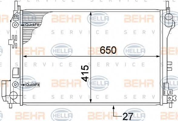 Радіатор, охолодження двигуна BEHR HELLA SERVICE 8MK 376 771-211