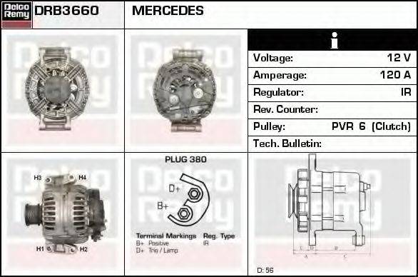 DELCO REMY DRB3660 Генератор