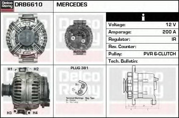 DELCO REMY DRB6610 Генератор