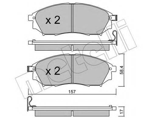 Комплект гальмівних колодок, дискове гальмо METELLI 22-0819-0