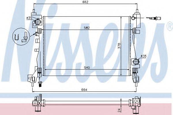 Радіатор, охолодження двигуна NISSENS 630743