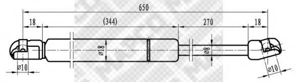 Газова пружина, капот MAPCO 91705