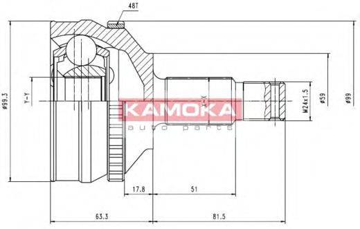 Шарнірний комплект, приводний вал KAMOKA 6576