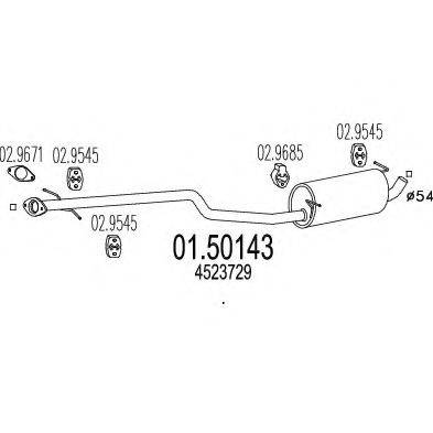 Середній глушник вихлопних газів MTS 01.50143