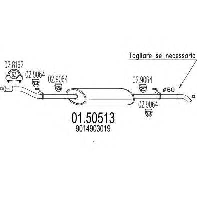 Середній глушник вихлопних газів MTS 01.50513