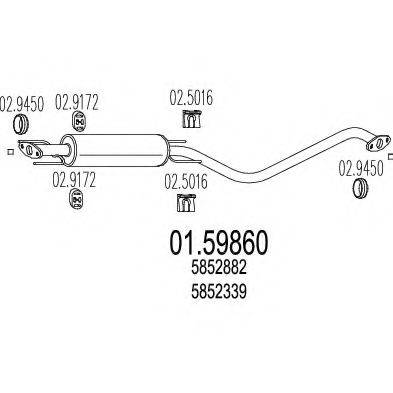 Середній глушник вихлопних газів MTS 01.59860