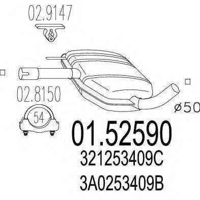 Середній глушник вихлопних газів MTS 01.52590