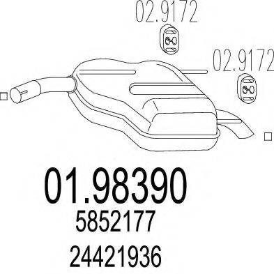 Глушник вихлопних газів кінцевий MTS 01.98390