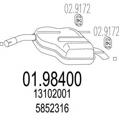 Глушник вихлопних газів кінцевий MTS 01.98400