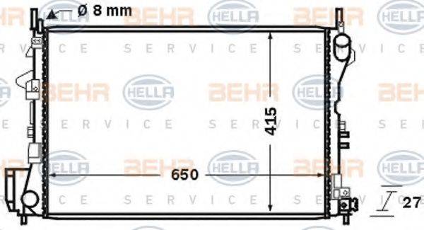 Радіатор, охолодження двигуна HELLA 8MK 376 726-771