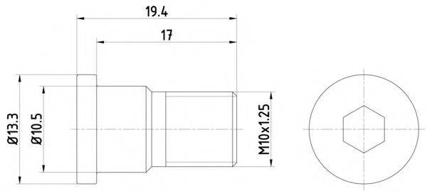 Болт, диск гальмівного механізму HELLA 8DZ 355 209-071