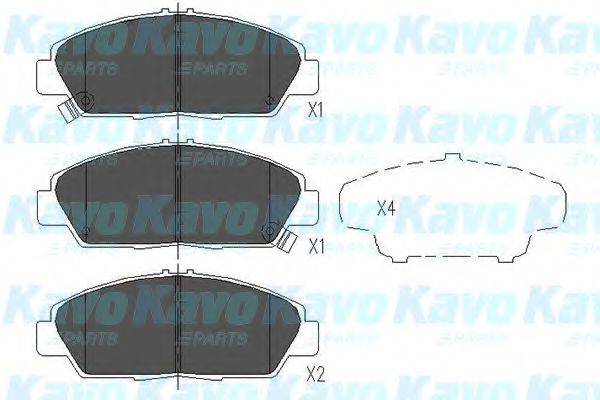 Комплект гальмівних колодок, дискове гальмо KAVO PARTS KBP-2005