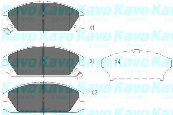 Комплект гальмівних колодок, дискове гальмо KAVO PARTS KBP-2020