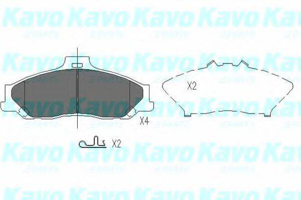 Комплект гальмівних колодок, дискове гальмо KAVO PARTS KBP-4510