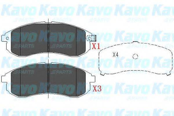 Комплект гальмівних колодок, дискове гальмо KAVO PARTS KBP-5533