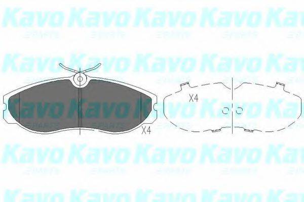 Комплект гальмівних колодок, дискове гальмо KAVO PARTS KBP-6506