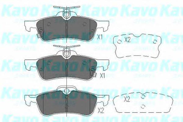 Комплект гальмівних колодок, дискове гальмо KAVO PARTS KBP-9106