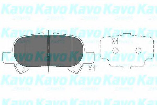 Комплект гальмівних колодок, дискове гальмо KAVO PARTS KBP-9119