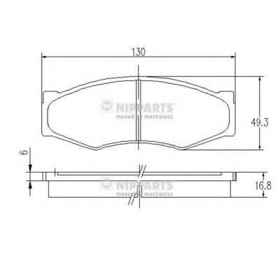 Комплект гальмівних колодок, дискове гальмо NIPPARTS J3601011