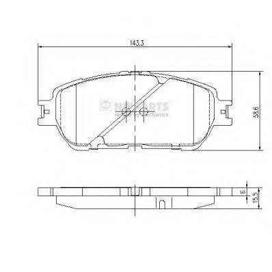 Комплект гальмівних колодок, дискове гальмо NIPPARTS J3602121