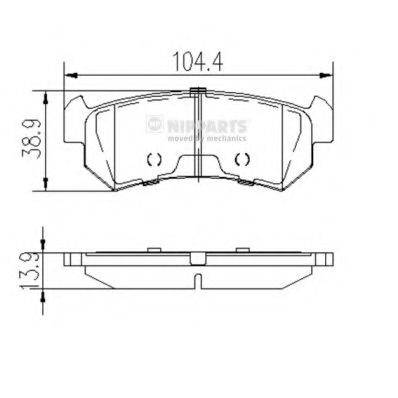 Комплект гальмівних колодок, дискове гальмо NIPPARTS J3610903