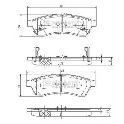 Комплект гальмівних колодок, дискове гальмо NIPPARTS J3610904