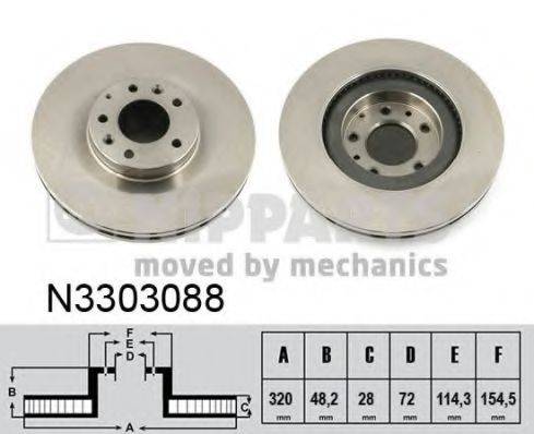 Гальмівний диск NIPPARTS N3303088