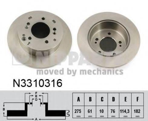 Гальмівний диск NIPPARTS N3310316