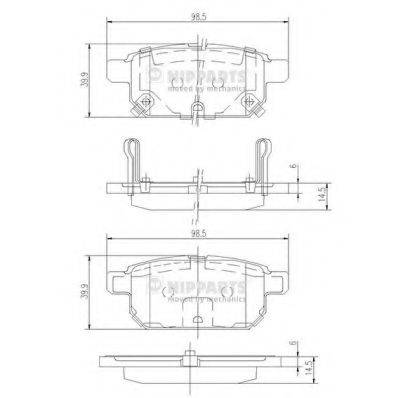 Комплект гальмівних колодок, дискове гальмо NIPPARTS N3618002