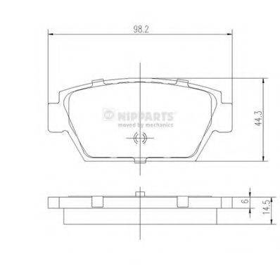 Комплект гальмівних колодок, дискове гальмо NIPPARTS J3615000