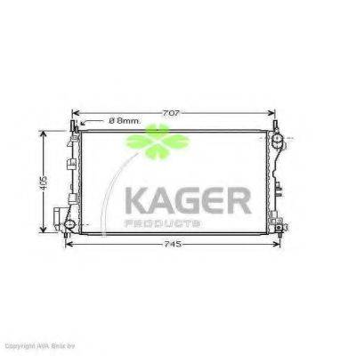 Радіатор, охолодження двигуна KAGER 31-0819