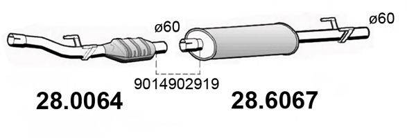 ASSO 286067 Середній глушник вихлопних газів