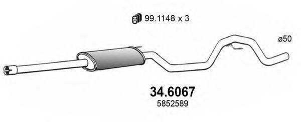 Середній глушник вихлопних газів ASSO 34.6067