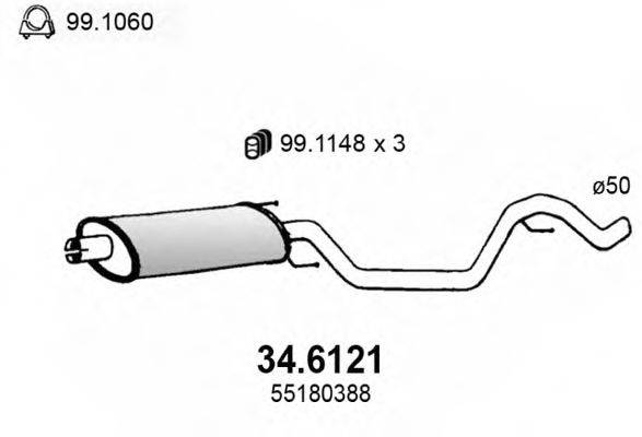 Середній глушник вихлопних газів ASSO 34.6121