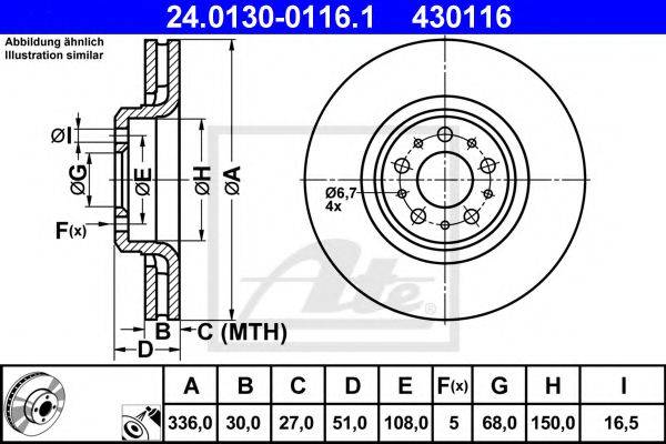 Гальмівний диск ATE 24.0130-0116.1