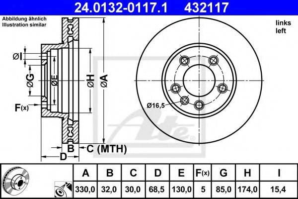 Гальмівний диск ATE 24.0132-0117.1