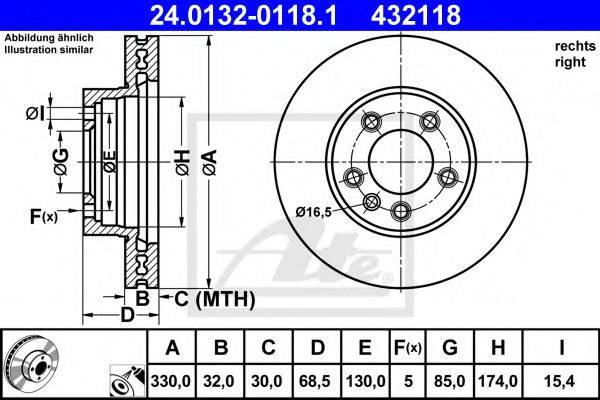 Гальмівний диск ATE 24.0132-0118.1