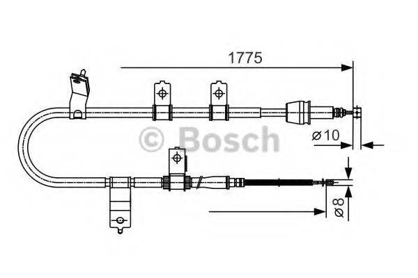 Трос, стоянкова гальмівна система BOSCH 1 987 482 077