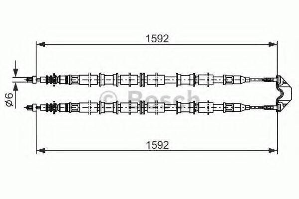 Трос, стоянкова гальмівна система BOSCH 1 987 482 102