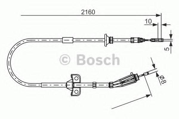 Трос, стоянкова гальмівна система BOSCH 1 987 482 284