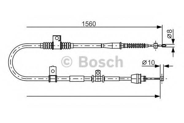 Трос, стоянкова гальмівна система BOSCH 1 987 482 360