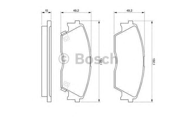 Комплект гальмівних колодок, дискове гальмо BOSCH 0 986 460 972