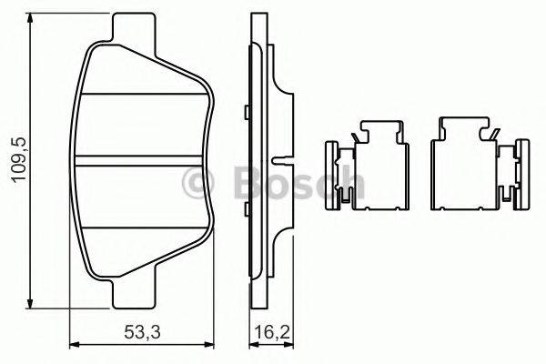 Комплект гальмівних колодок, дискове гальмо BOSCH 0 986 494 643