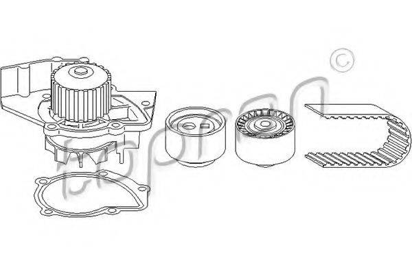 Водяний насос + комплект зубчастого ременя TOPRAN 722 658