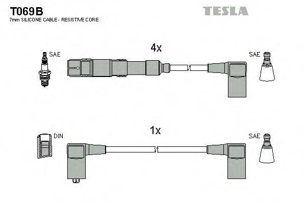 Комплект дротів запалення TESLA T069B