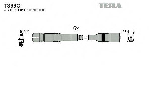 Комплект дротів запалення TESLA T869C