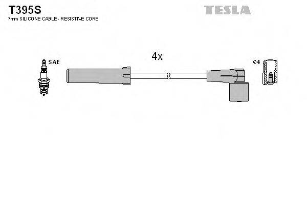 Комплект дротів запалення TESLA T395S